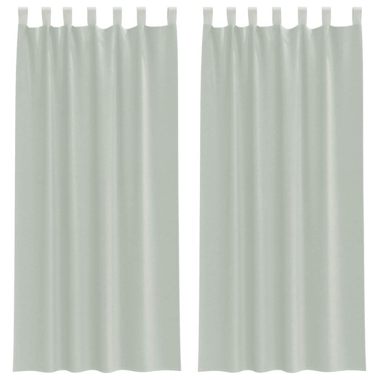 Rideaux en voile avec boucles 2 pcs gris clair 140x245 cm