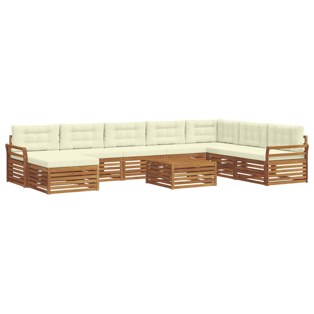 Ensembles de canapés avec coussin 9 pcs naturel et crème