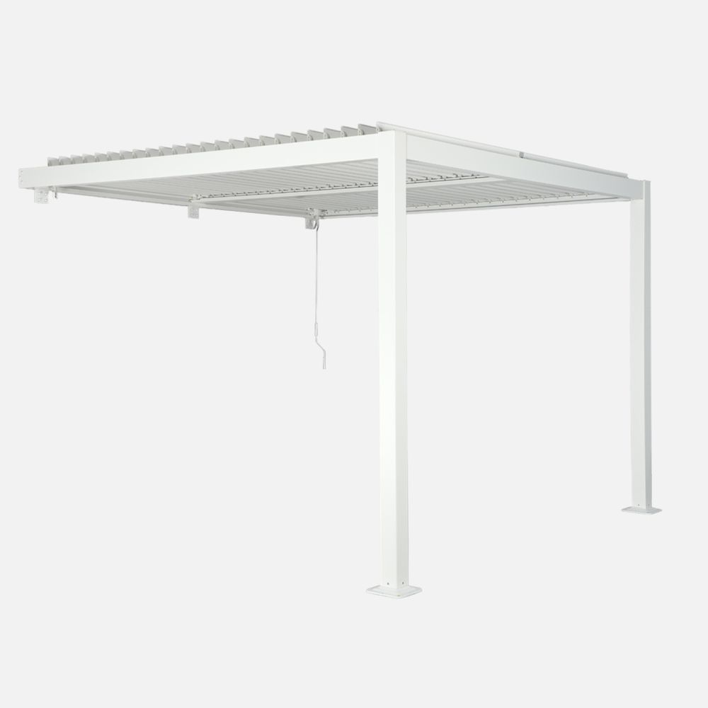 Pergola bioclimatique aluminium adossée lames orientables 3x3m palace