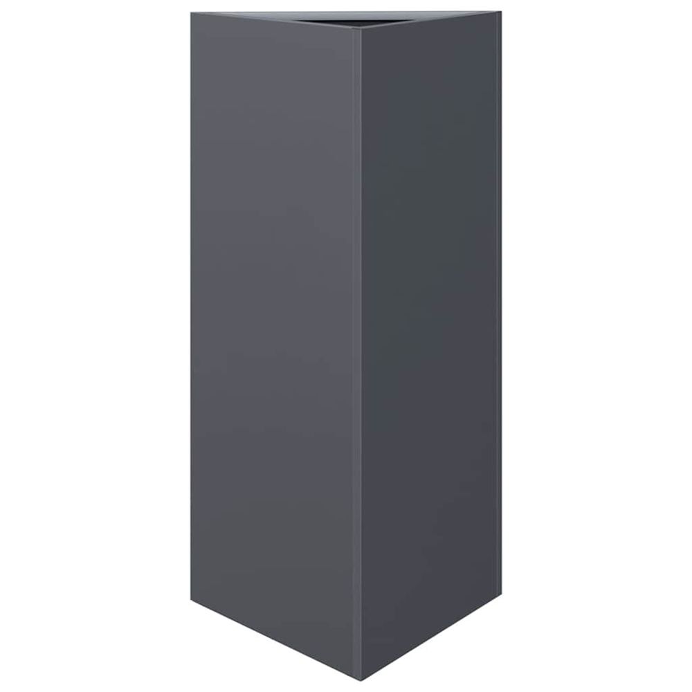 Jardinière d'extérieur anthracite triangulaire 40x34,5x75 cm acier