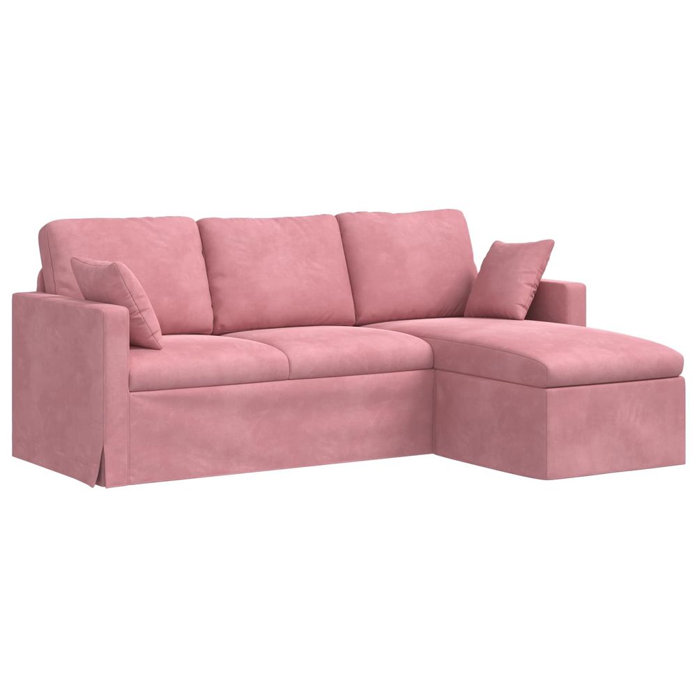 Canapé rose 198 x 134 x 80 cm velours