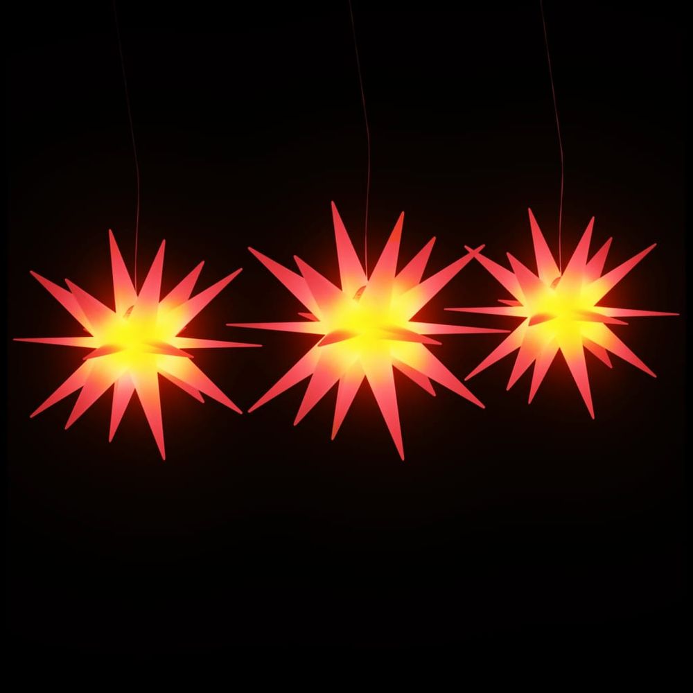 Lumières de noël avec led 3 pcs pliable rouge