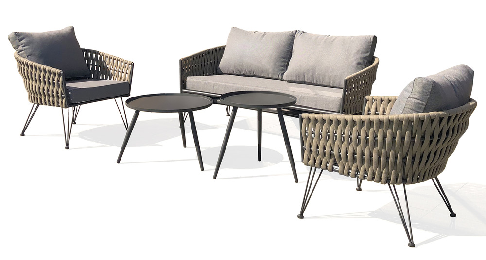 Salon de jardin capri en corde tissée