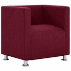 Fauteuil lounge cube rouge bordeaux polyester