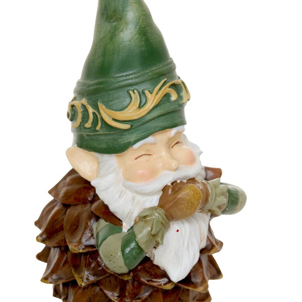 Suspension de sapin gnome et pomme de pin en résine 10 cm