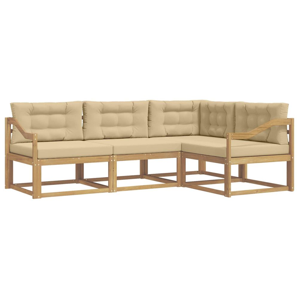 Ensemble de canapés d'extérieur 3 pc blanc et beige polyester