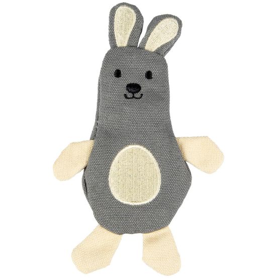 Lapin 14 cm gris beige+ 3 billes de catnip jouet pour chat