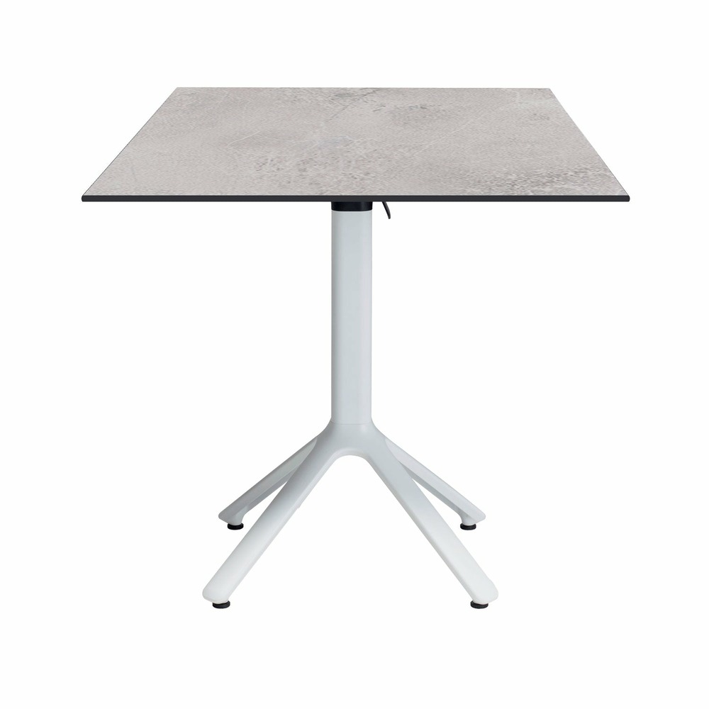 Restootab - table pliable nemo blanche pour extérieur pierre claire 70x70