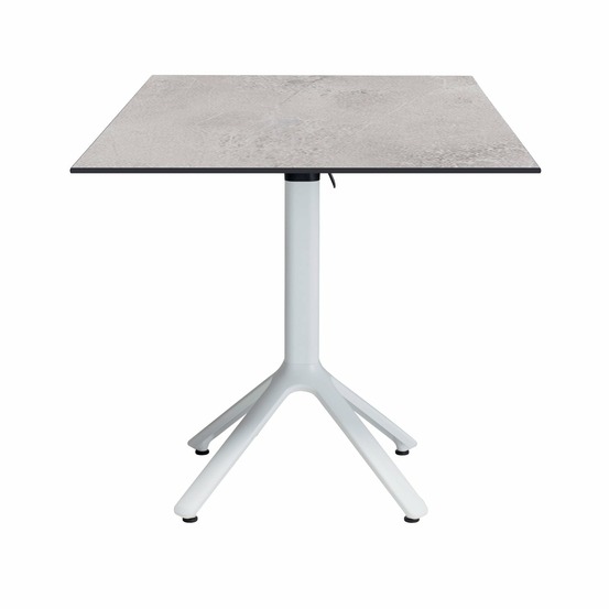 Restootab - table pliable nemo blanche pour extérieur pierre claire 70x70