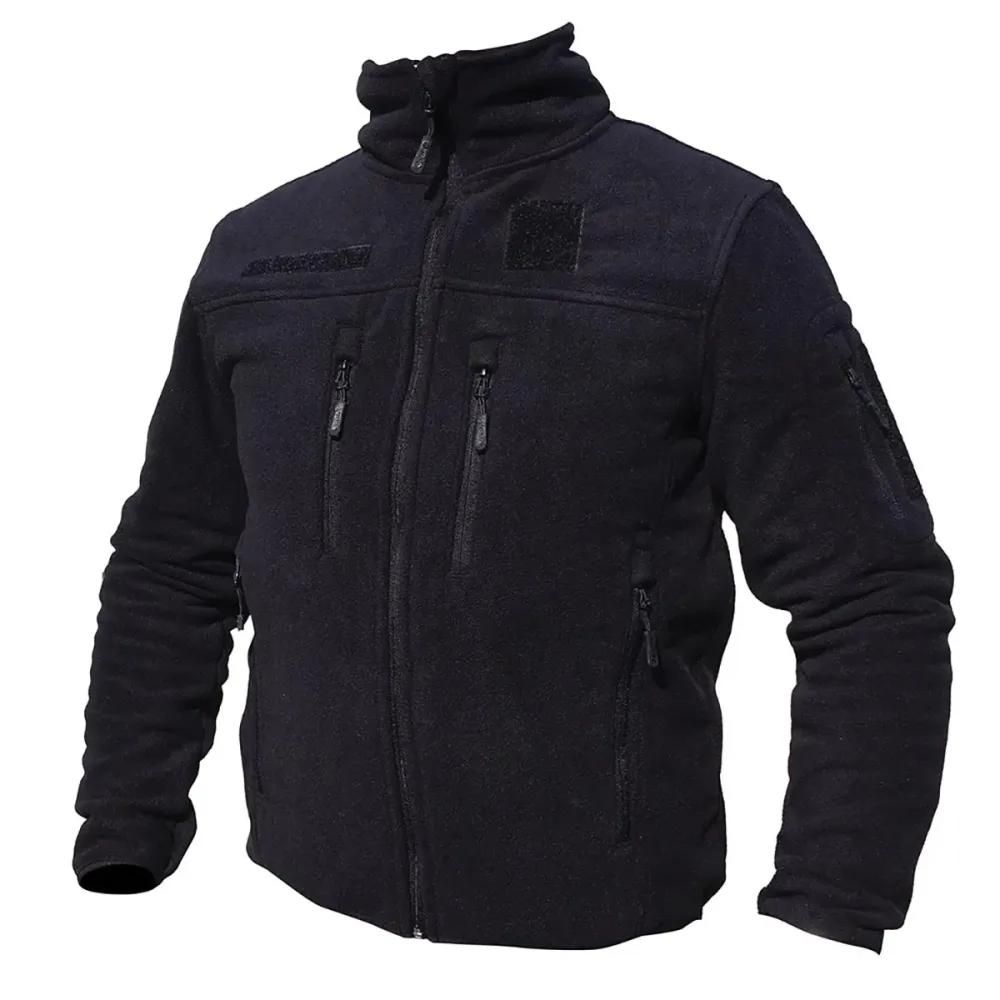 Blouson polaire homme noir - col montant - 390 g/m²