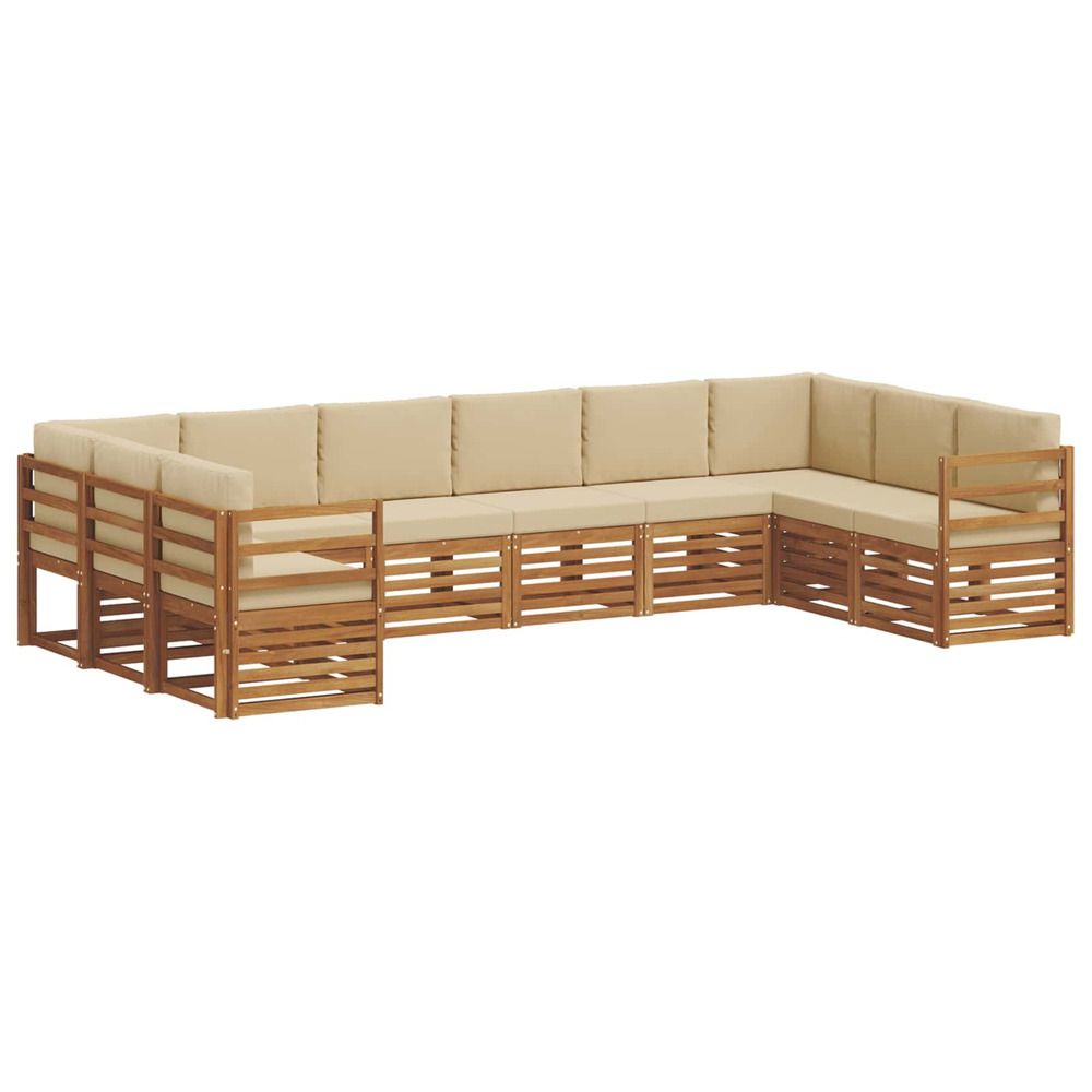 Ensemble de canapés d'extérieur 10 pc naturel et beige