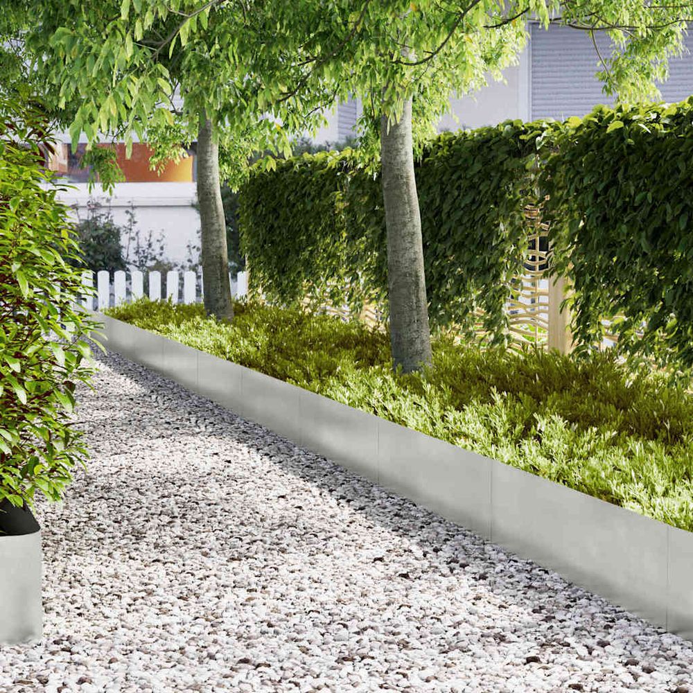 Bordure jardin acier inoxydable séparation chemins parterres 100x30cm argent