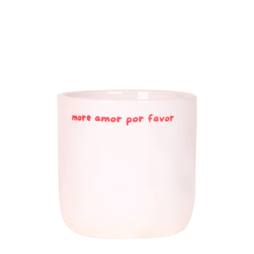 Cache-pot more amor por favor blanc - ø9 cm x h10,5 cm