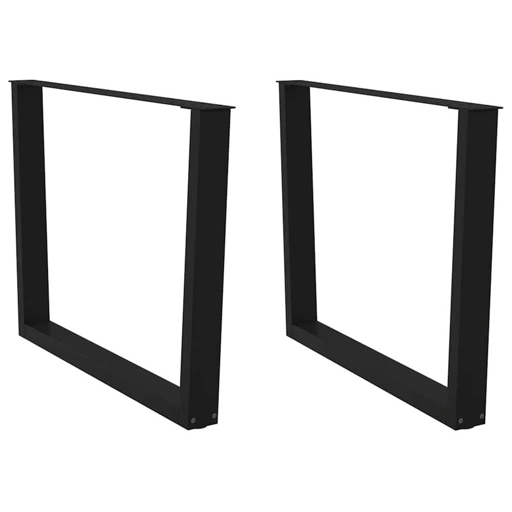 Pieds de table à manger en forme de v, 2 pièces, noir, 100 x (72-73,3) cm, acier