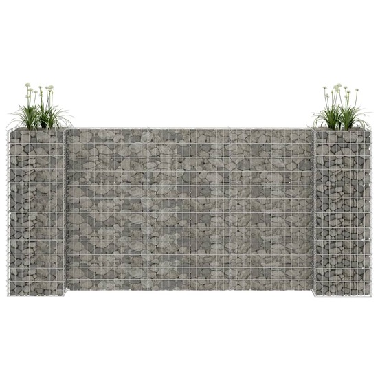 Jardinière à gabion en h fil d'acier 260x40x120 cm