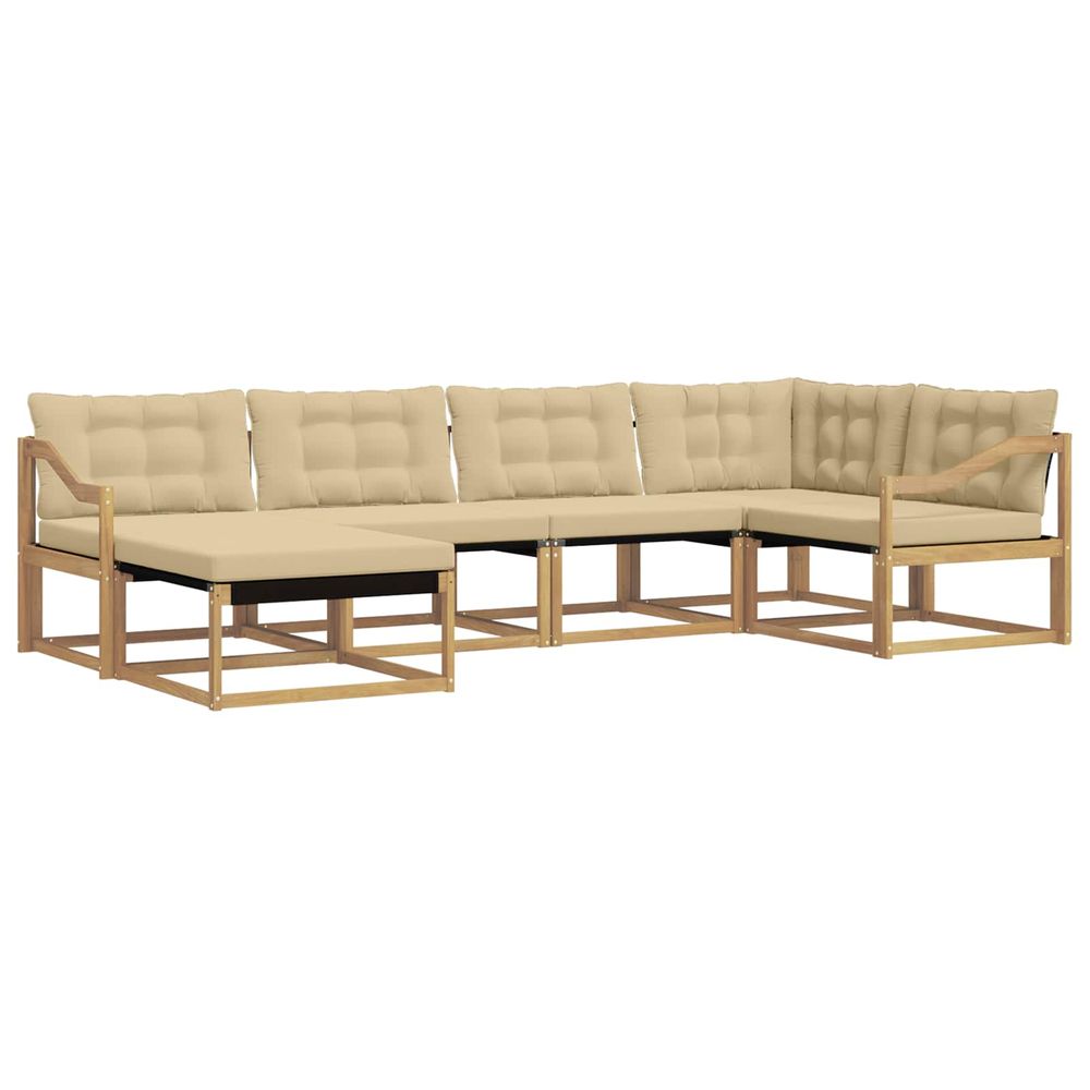 Ensemble de canapés d'extérieur 6 pc blanc et beige