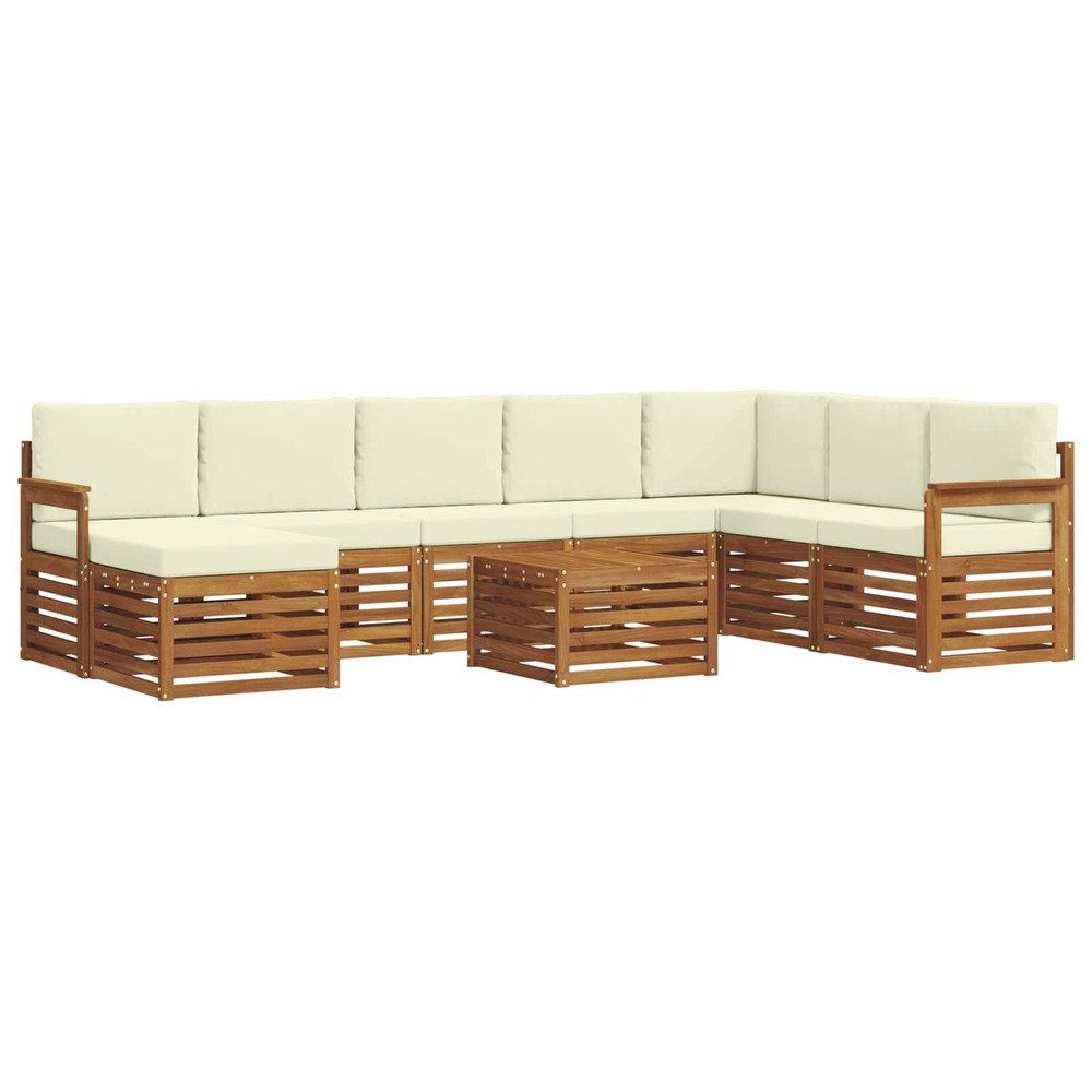 Ensembles de canapés avec coussin 9 pcs naturel et crème