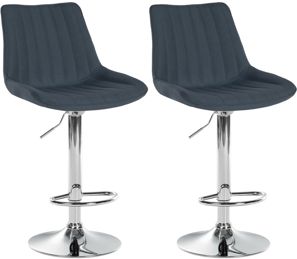 Lot de 2 tabourets de bar toni tissu chrome