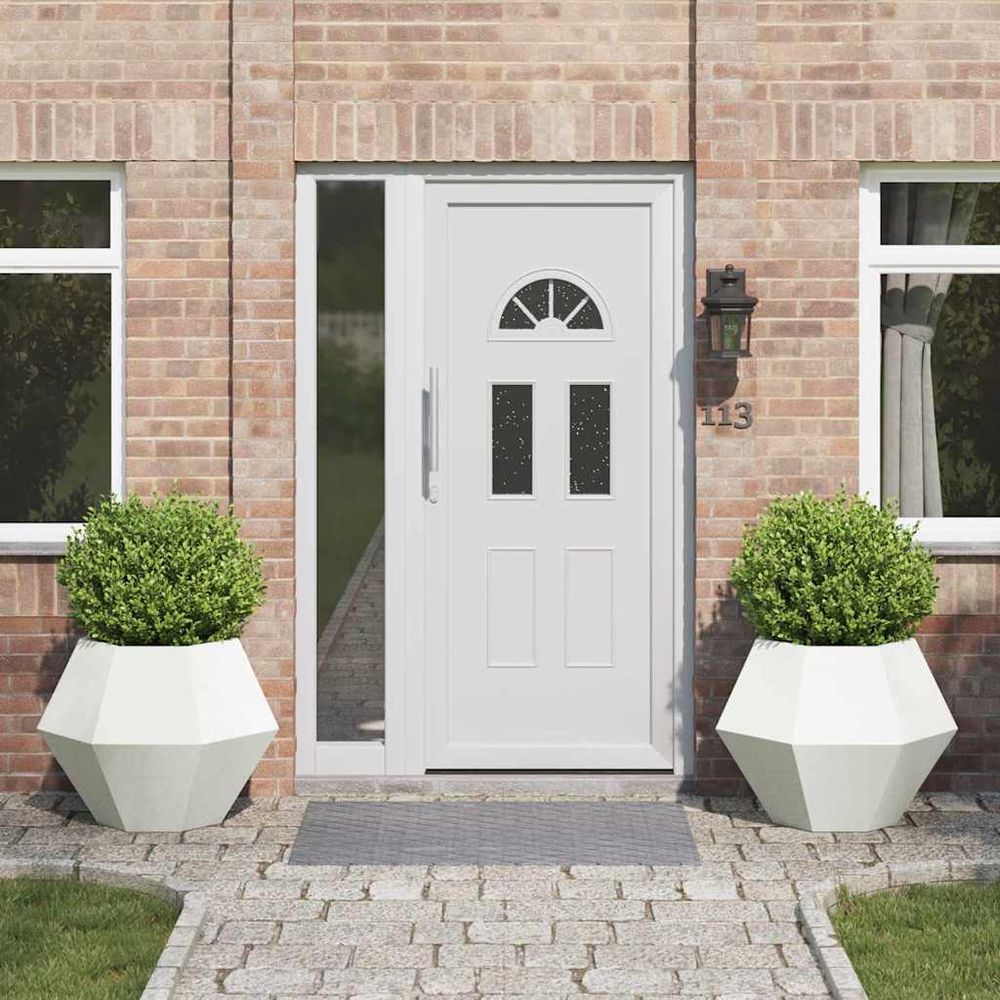 Lot de 2 jardinières carrées acier pour jardin 75x75x60 cm blanc