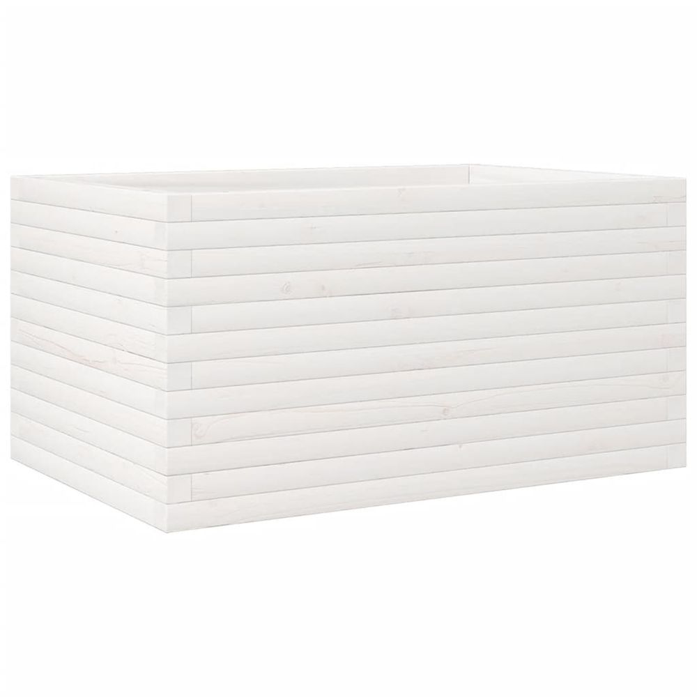 Jardinière d'extérieur blanc 90x60x45,5 cm bois de pin massif