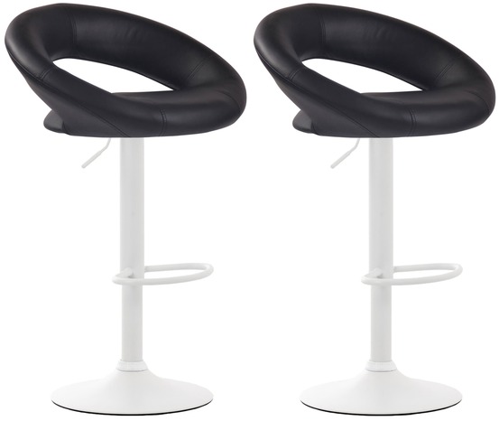 Lot de 2 tabourets de bar olinda simili cuir blanc