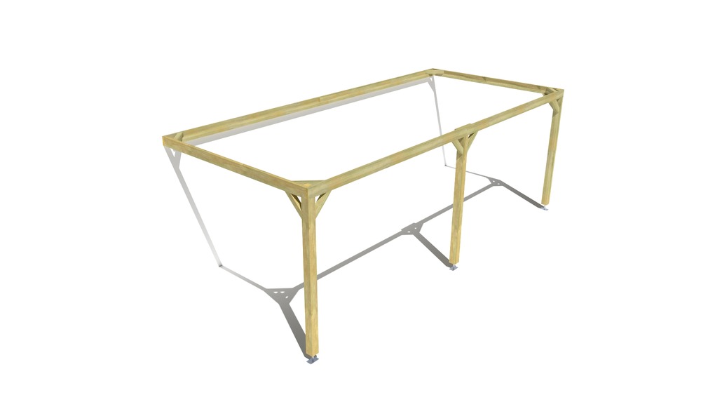 Pergola bois • 7m x 3m • adossée • cadre simple • livraison comprise