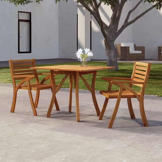 Table de jardin 85x85x75 cm bois d'acacia solide