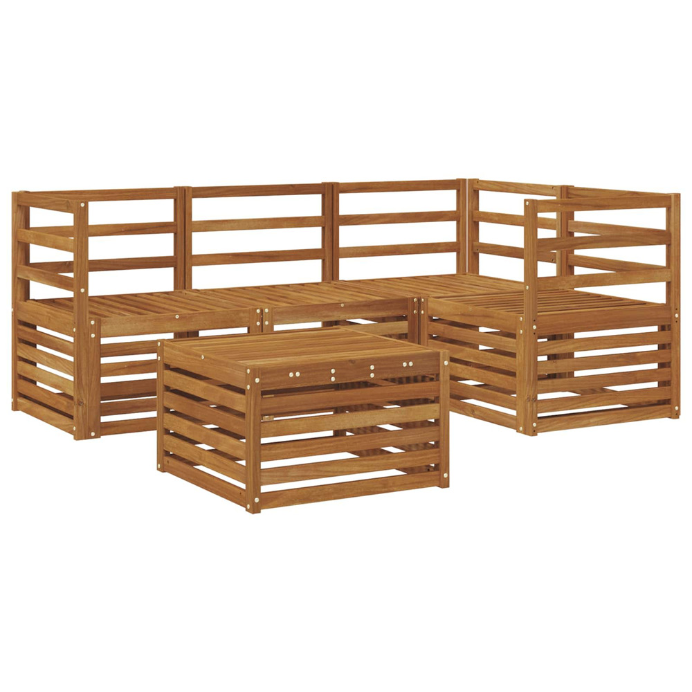Ensembles de canapés 5 pcs naturel bois d'acacia massif