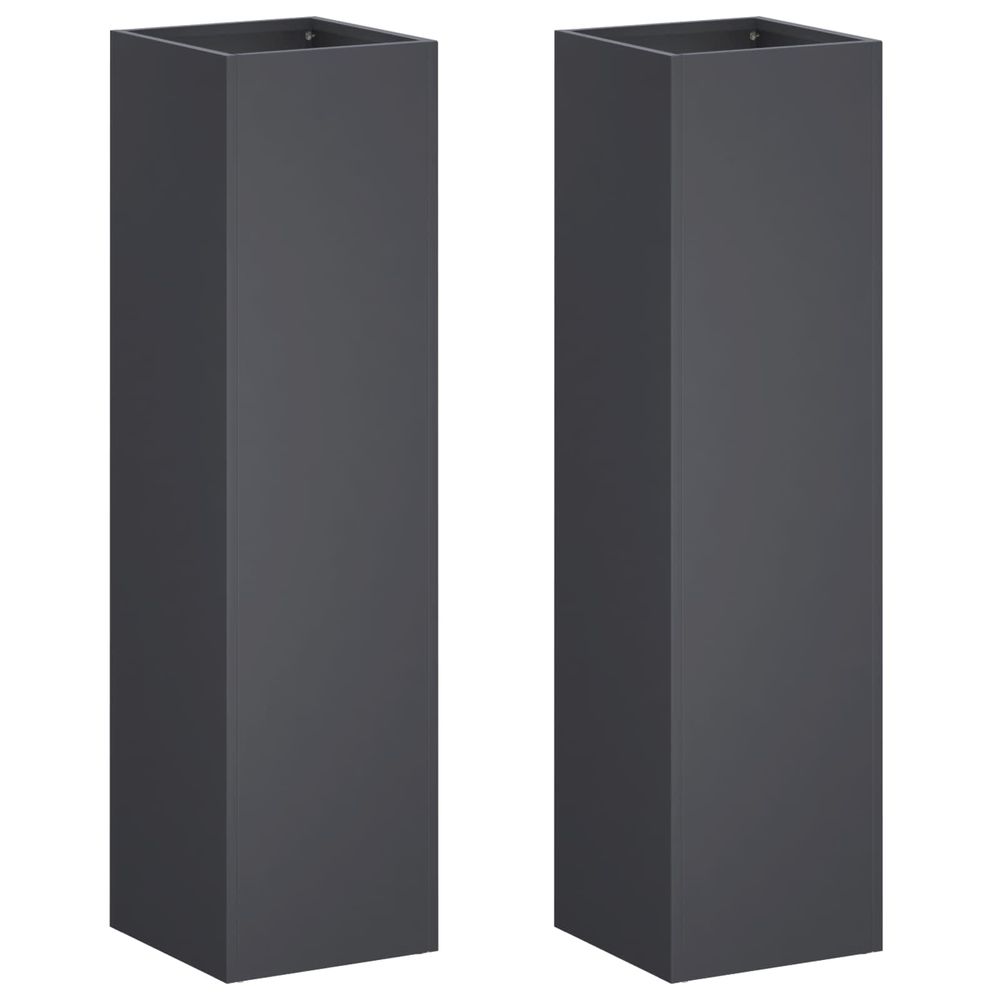 Cache-pot de jardin 2 pc anthracite 20 x 20 x 75 cm