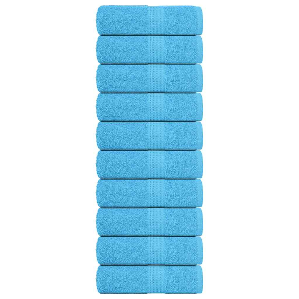 Serviettes de toilette 10 pièces frogn turquoise 30x30 cm 100 % coton