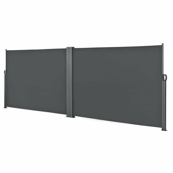 Double brise-soleil pare-soleil garde-vue métal et polyester 2 x 300 cm gris