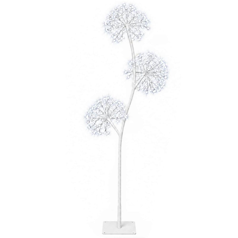 Sapin de noël à led en forme de s blanc 18 x 18 x 120 cm acier