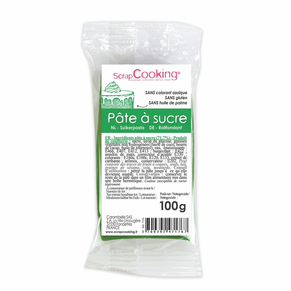 Pâte à sucre vert foncé 100 g