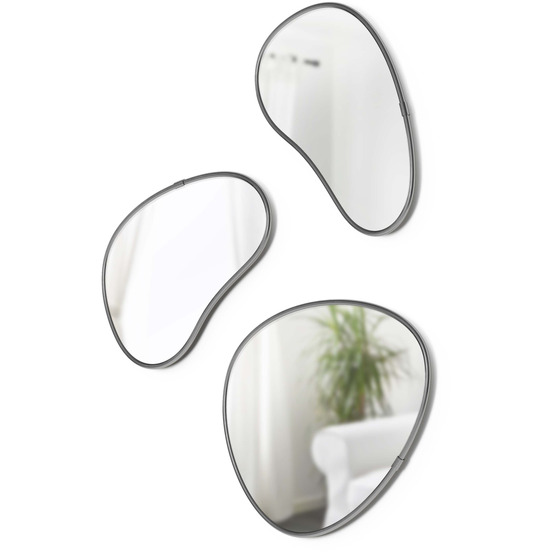 Set de 3 miroirs finition métallique hubba