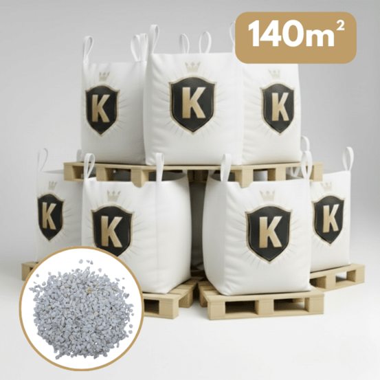 Galet blanc 8/12 mm – pack 7 big bag +/- 1,5t – 140 m²