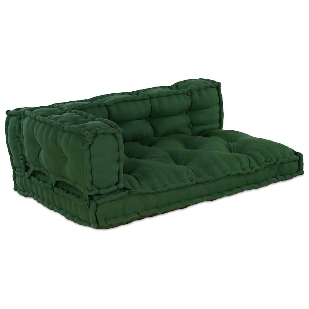 Coussin de canapé sur palette 3 pc tissu vert 120 x 80 x 38 cm