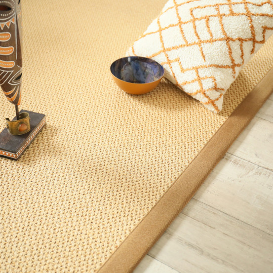 Tapis naturel en sisal - slow naturel - ganse lin camel - 120 x 170 cm