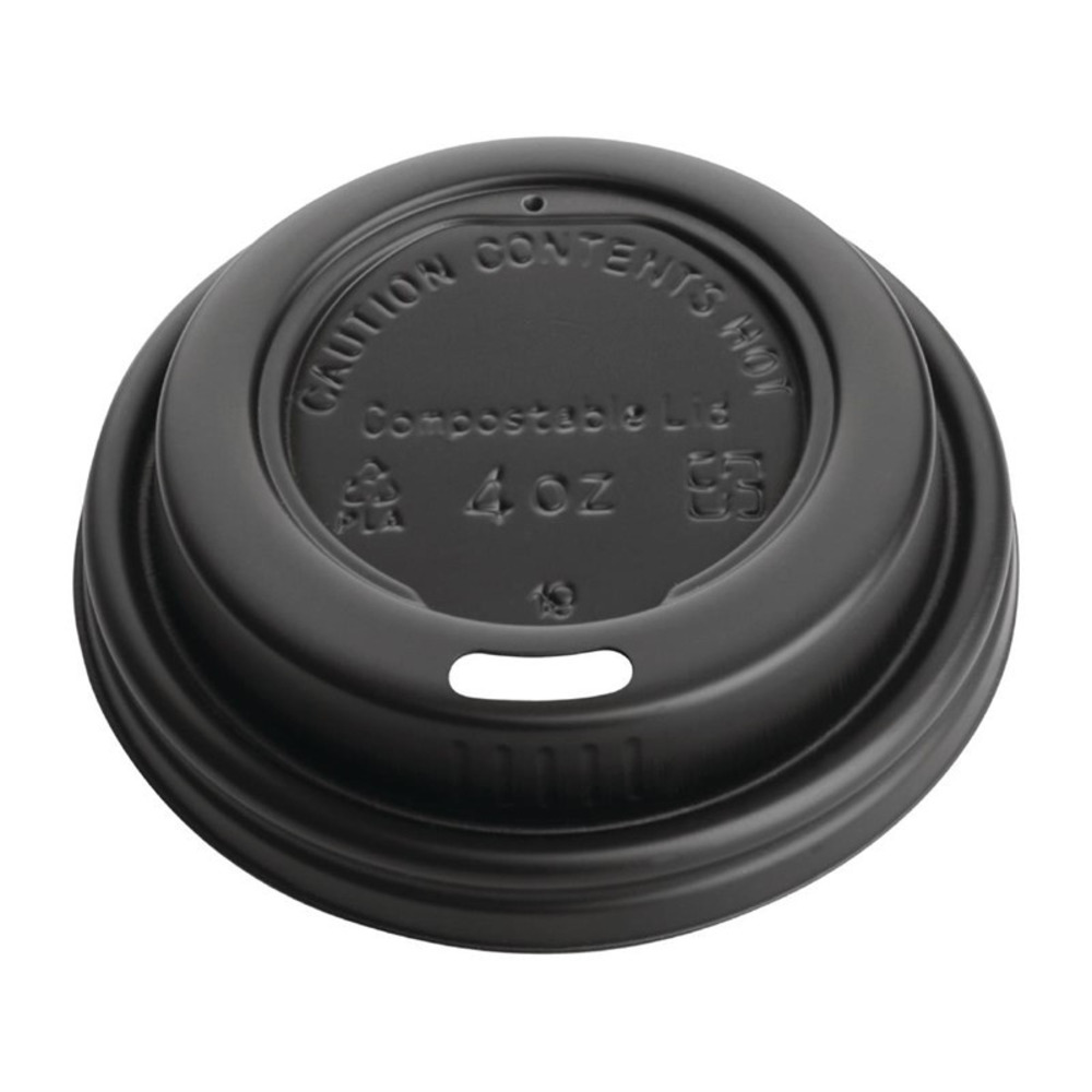 Couvercles expresso compostables en cpla noirs 113 ml - lot de 50 - fiesta green