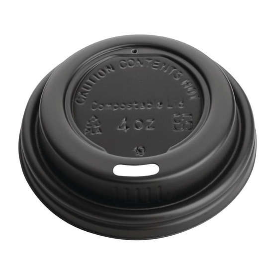 Couvercles expresso compostables en cpla noirs 113 ml - lot de 50 - fiesta green