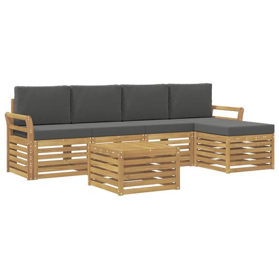 Ensemble de canapés d'extérieur 6 pc blanc et anthracite