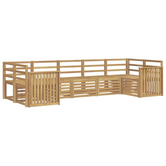Ensemble de canapés d'extérieur 7 pc blanc bois d'acacia massif