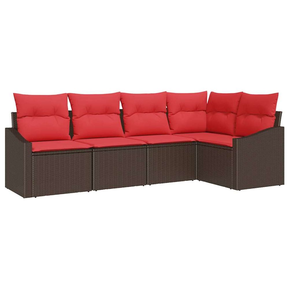 Ensemble de canapés 5 pc marron polyrotin