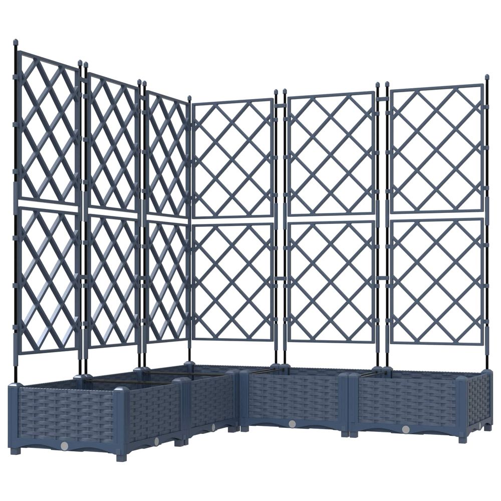 Cache-pot de jardin 5 pc gris 120 x 120 x 125,5 cm pp