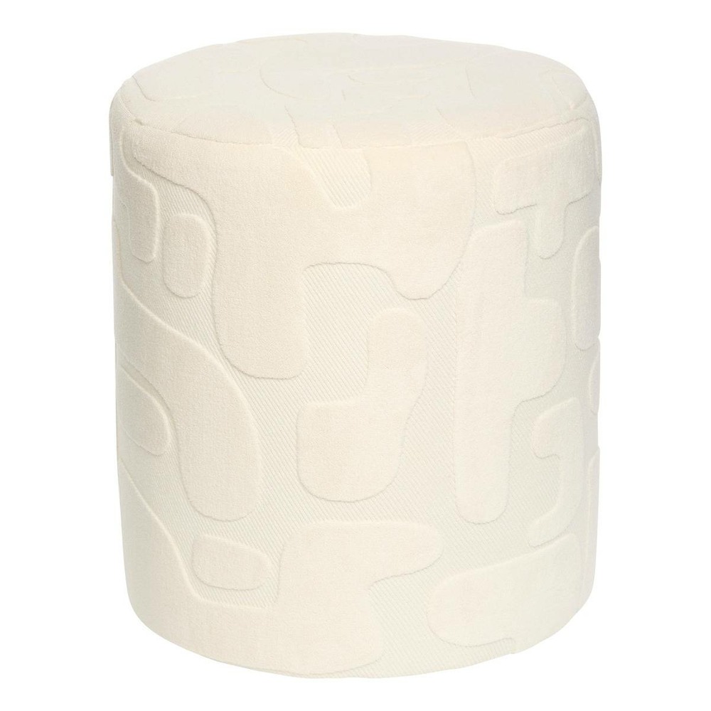 Pouf rond delor blanc 36x40 cm