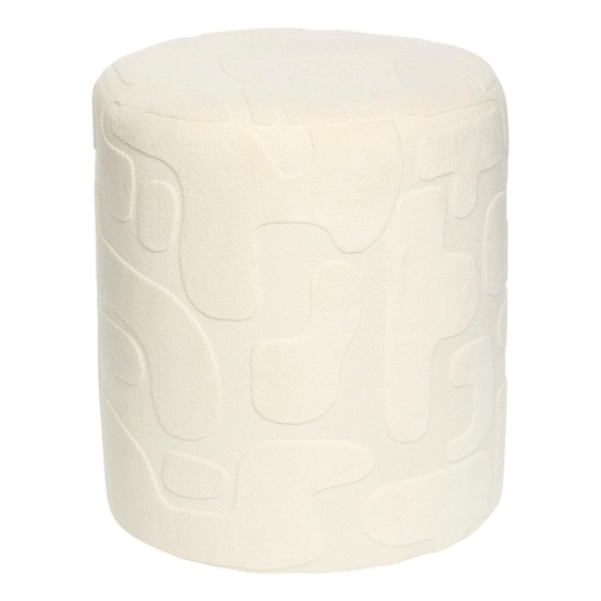 Pouf rond delor blanc 36x40 cm