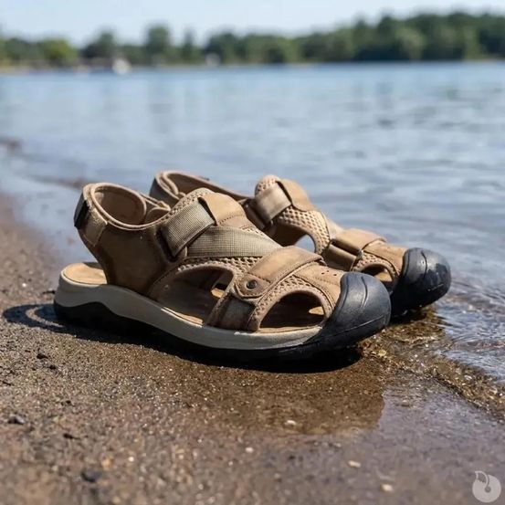 Sandales fermées homme en synthétique marron - confort et style urbain