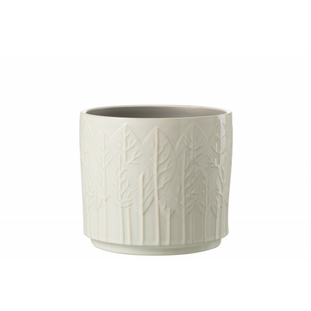 Cache-pot en céramique blanc 17x17x15 cm