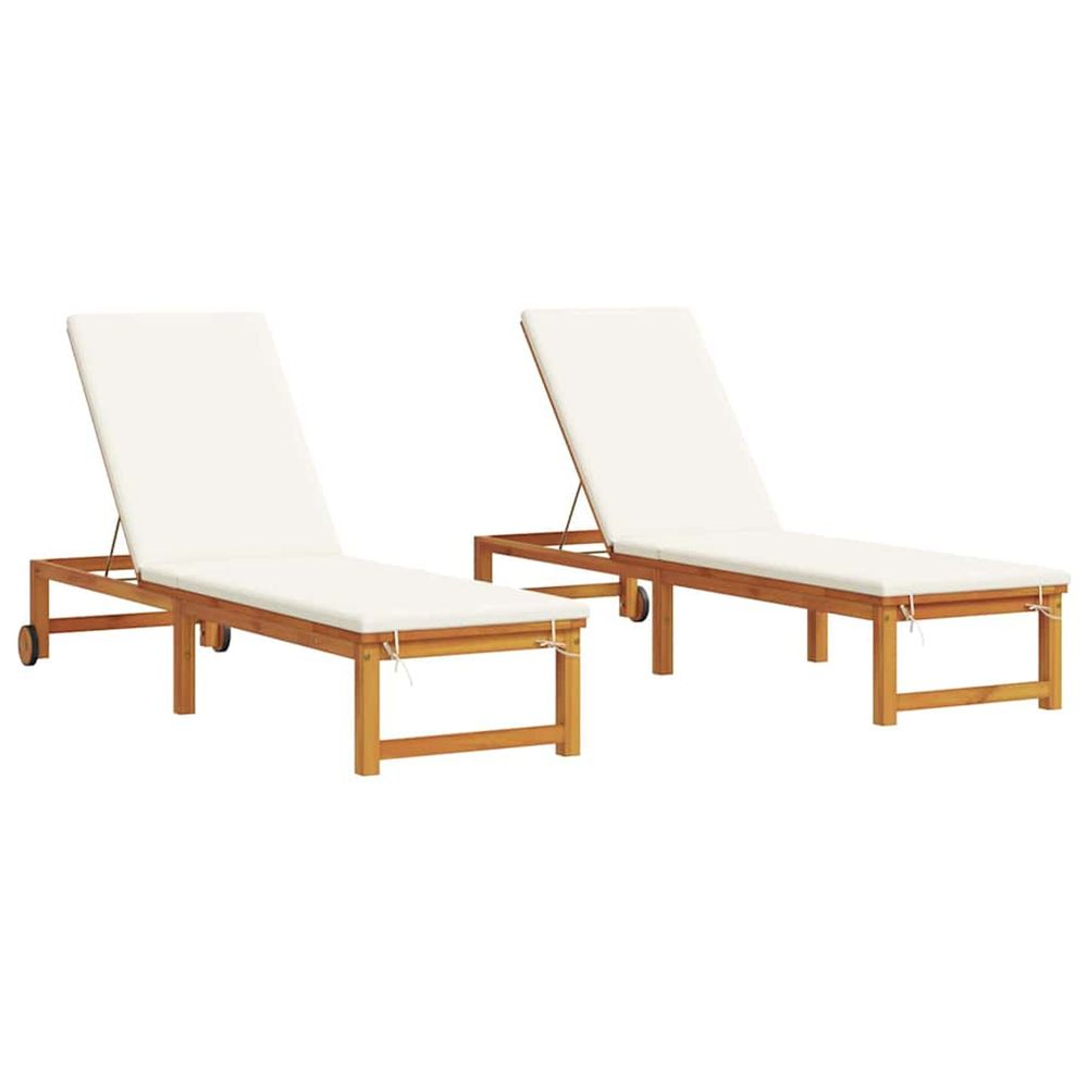 Transat 2 pc bois d'acacia massif marron