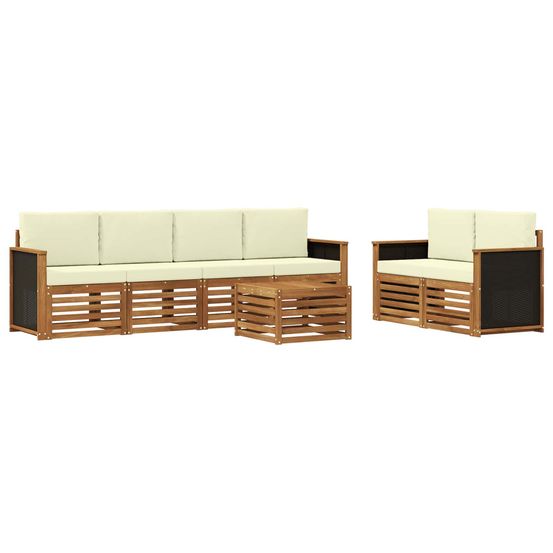 Ensemble de canapés d'extérieur 7 pc naturel et crème