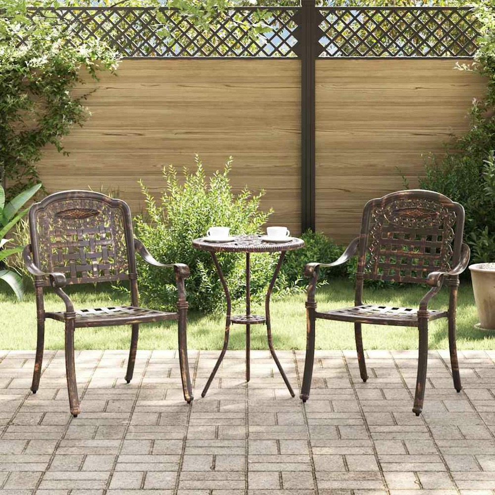 Chaise de jardin 2 pcs bronze 55 x 56,5 x 91cm aluminium